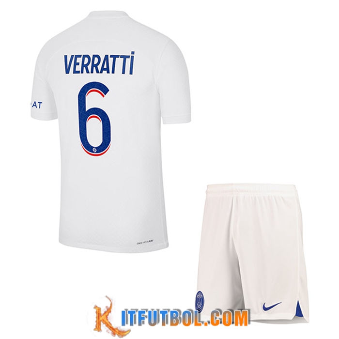 Camisetas De Futbol PSG (VERRATTI #6) Ninoss Tercera 2022/2023