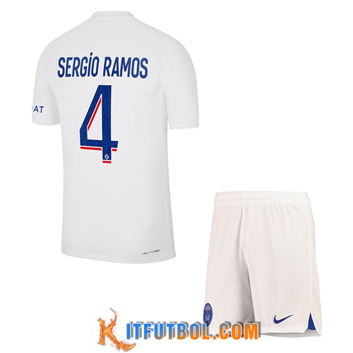 Camisetas De Futbol PSG (SERGIO RAMOS #4) Ninoss Tercera 2022/2023