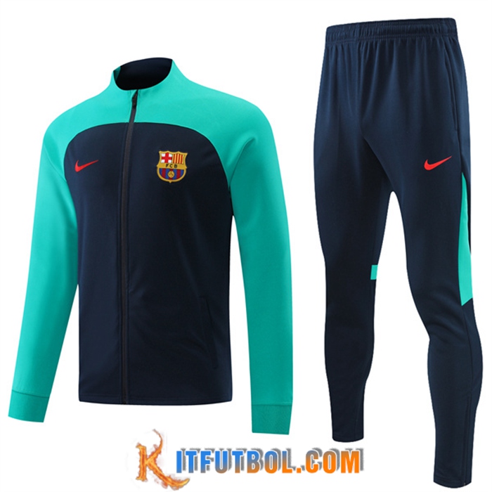 Chandal Equipos De Futbol - Chaqueta FC Barcelona Azul marino/Verde 2022/2023