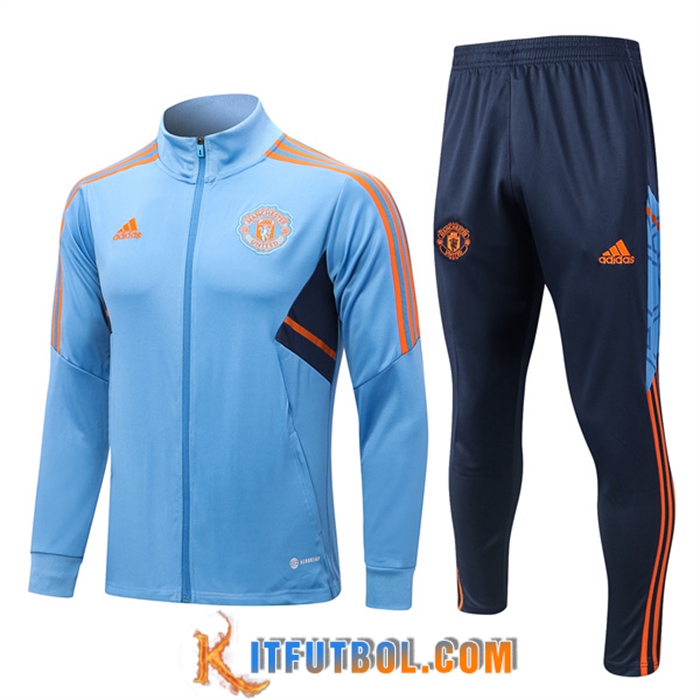 Chandal Equipos De Futbol - Chaqueta Manchester United Azul Claro 2022/2023
