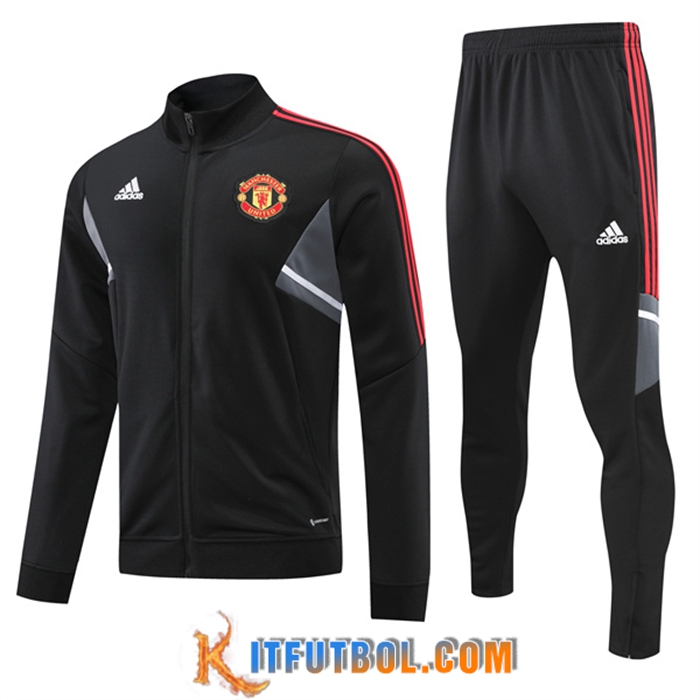 Chandal Equipos De Futbol - Chaqueta Manchester United Negro 2022/2023