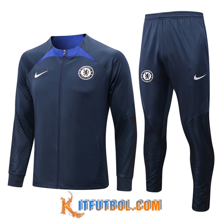 Chandal Equipos De Futbol - Chaqueta FC Chelsea Negro/Azul 2022/2023