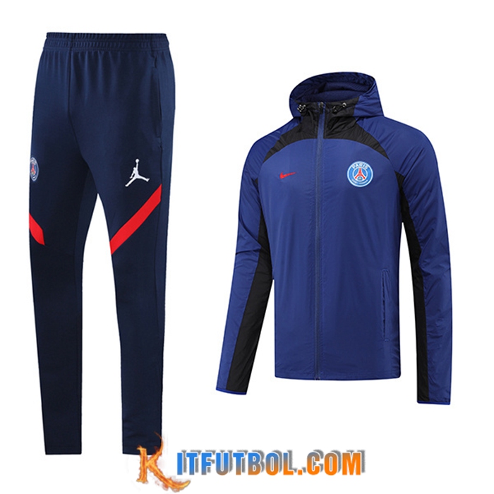 Chaqueta Con Capucha Chandal Rompevientos PSG Negro/Azul 2022/2023