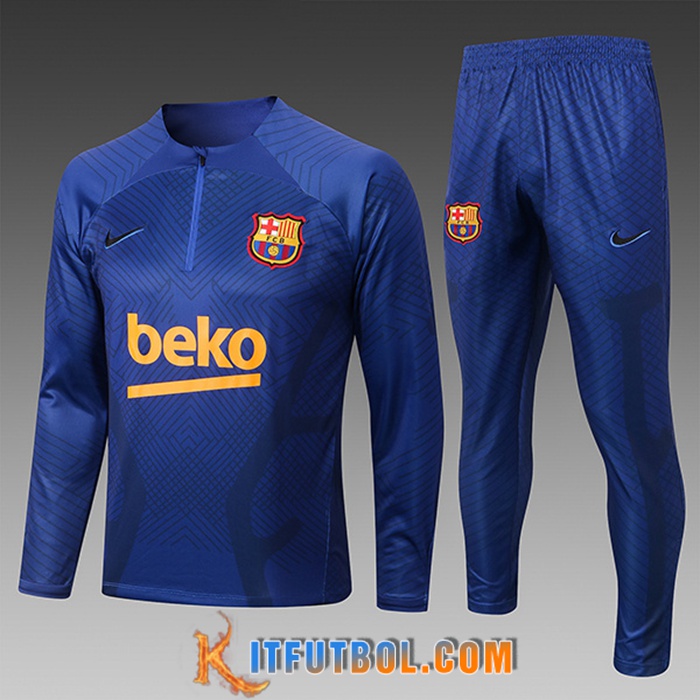 Chandal Equipos De Futbol FC Barcelona Ninos Azul/Negro 2022/2023