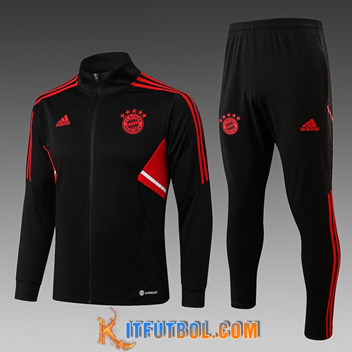 Chandal Equipos De Futbol - Chaqueta Bayern Munich Ninos Negro 2022/2023