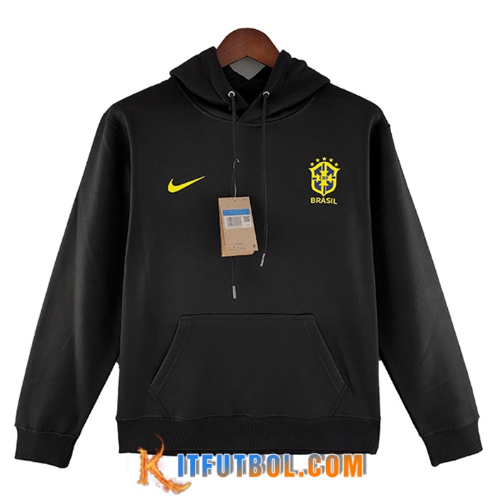 Sudadera De Entrenamiento Con Capucha Brasil Negro 2022/2023