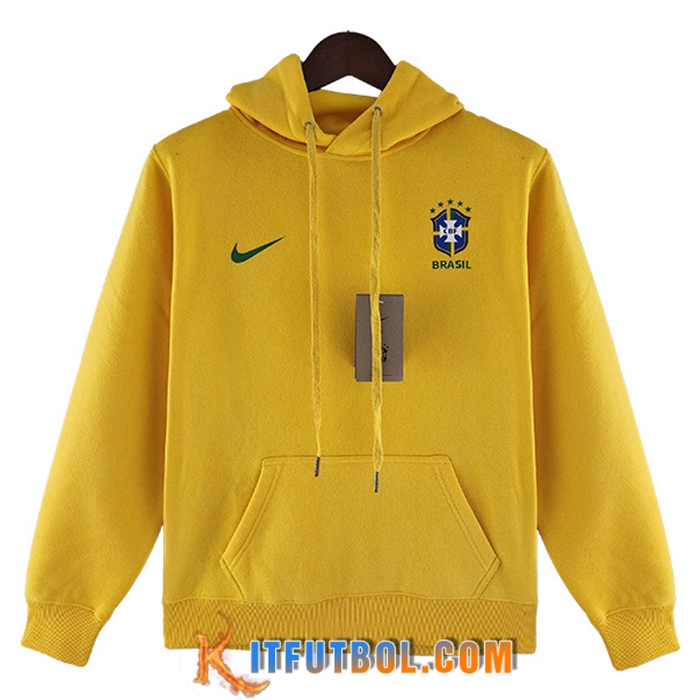 Sudadera De Entrenamiento Con Capucha Brasil Amarillo 2022/2023