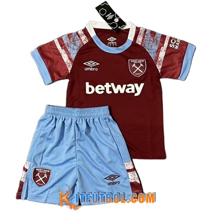 Nueva Camisetas De Futbol West Ham Ninos Primera 2022/2023