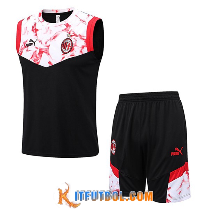 Chalecos De Futbol + Cortos AC Milan Negro 2022/2023