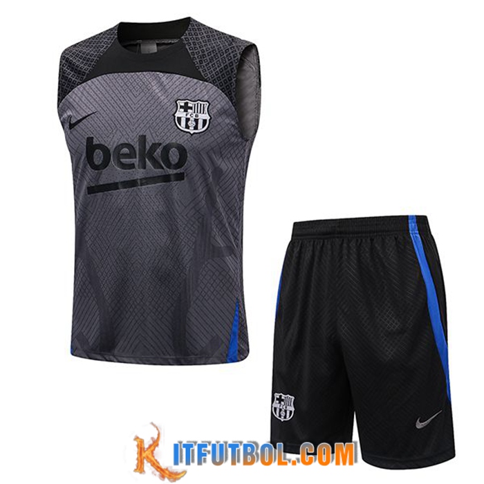 Chalecos De Futbol + Cortos FC Barcelona Negro/Gris 2022/2023