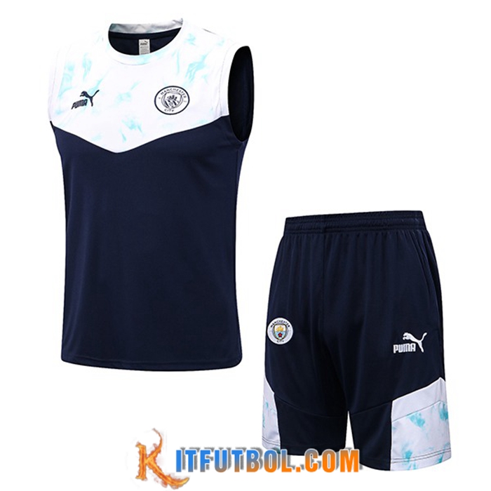Chalecos De Futbol + Cortos Manchester City Azul Marinos 2022/2023