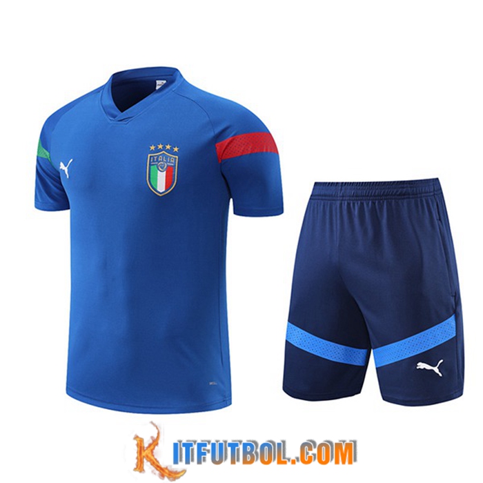 Camiseta Entrenamiento + Cortos Italia Azul 2022/2023