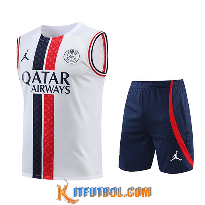 Chalecos De Futbol + Cortos Jordan PSG Blanco 2022/2023