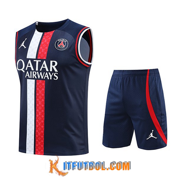 Chalecos De Futbol + Cortos Jordan PSG Azul Marinos 2022/2023
