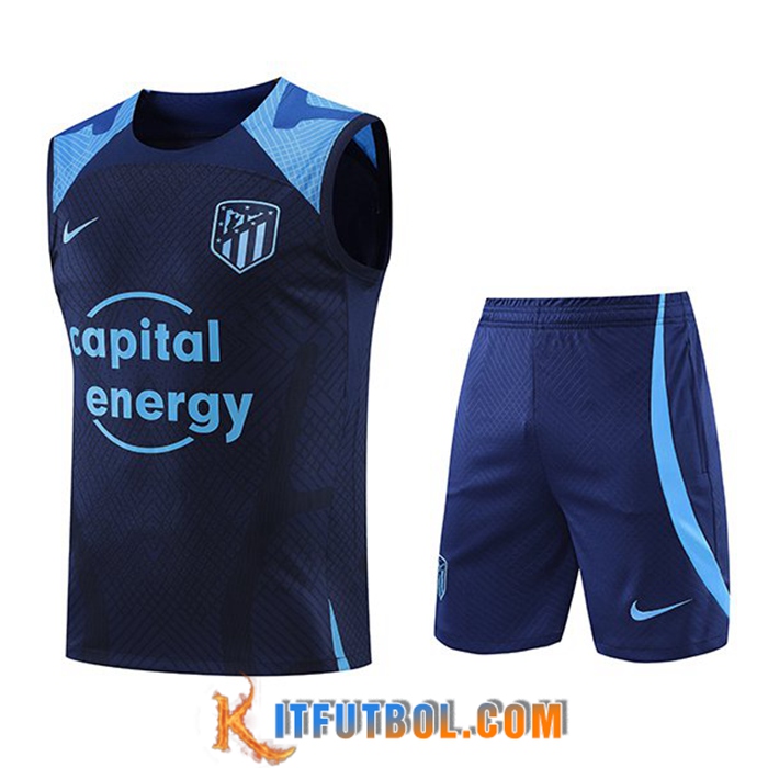 Chalecos De Futbol + Cortos Atletico Madrid Azul Marinos 2022/2023