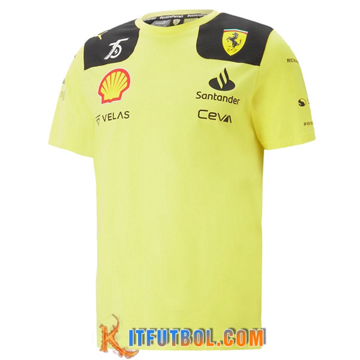 T-Shirt F1 Scuderia Ferrari Team Amarillo 2022