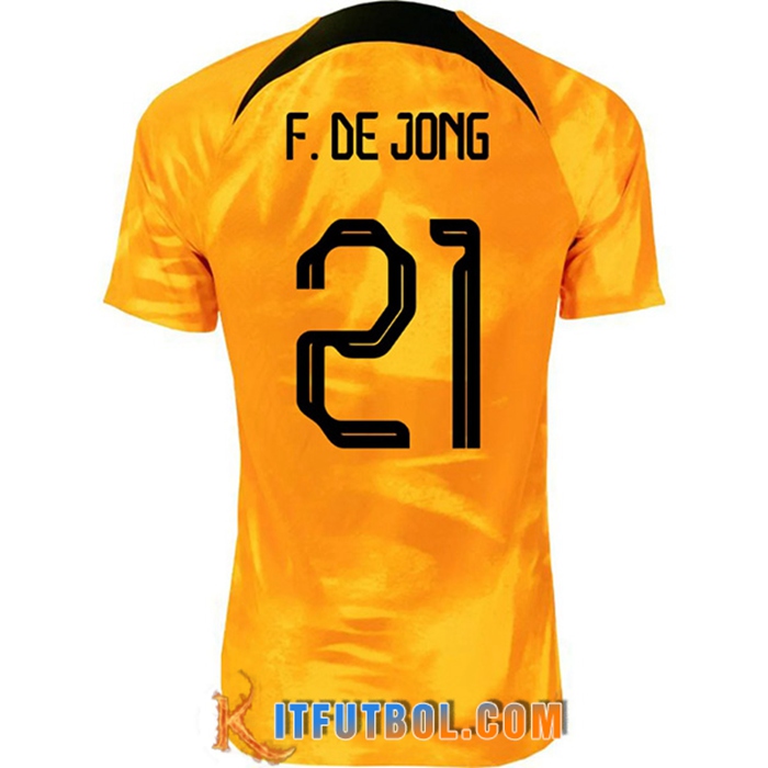 Camiseta Nacional Países Bajos (F.DE JONG #21) 2022/2023 Primera