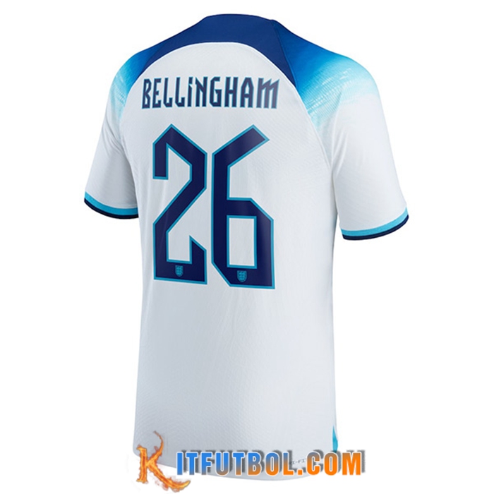 Camiseta Nacional Inglaterra (BELLINGHAM #26) 2022/2023 Primera