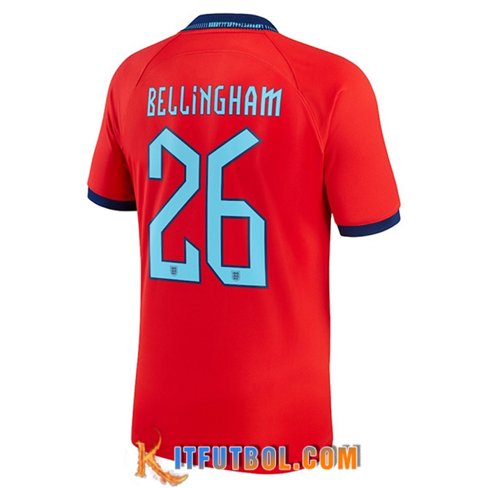 Camiseta Nacional Inglaterra (BELLINGHAM #26) 2022/2023 Segunda