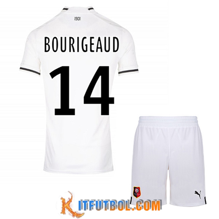 Camisetas De Futbol Stade Rennais (BOURIGEAUD #14) Ninos Segunda 2022/2023