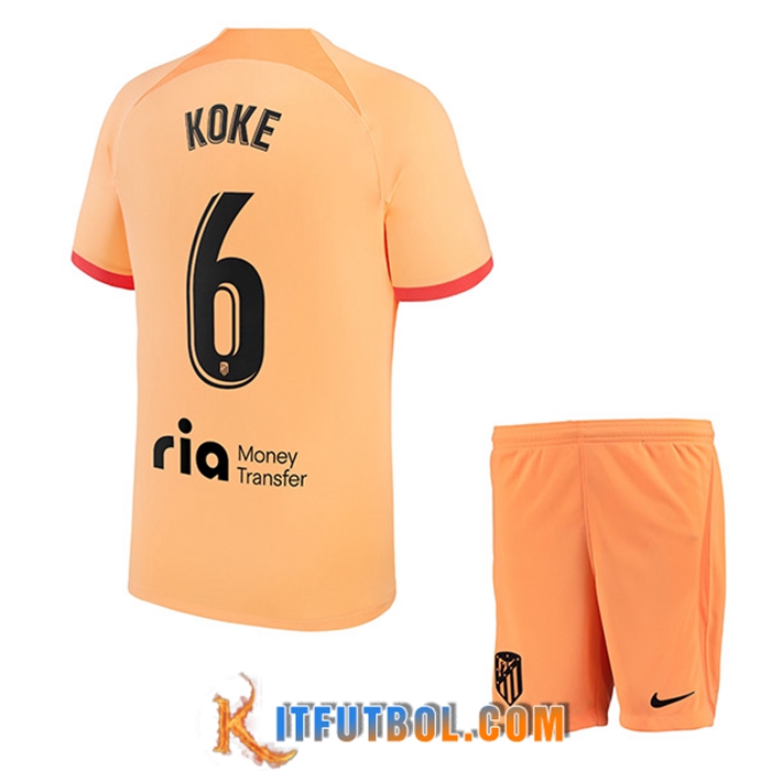 Camisetas De Futbol Atletico Madrid (KOKE #6) Ninos Tercera 2022/2023