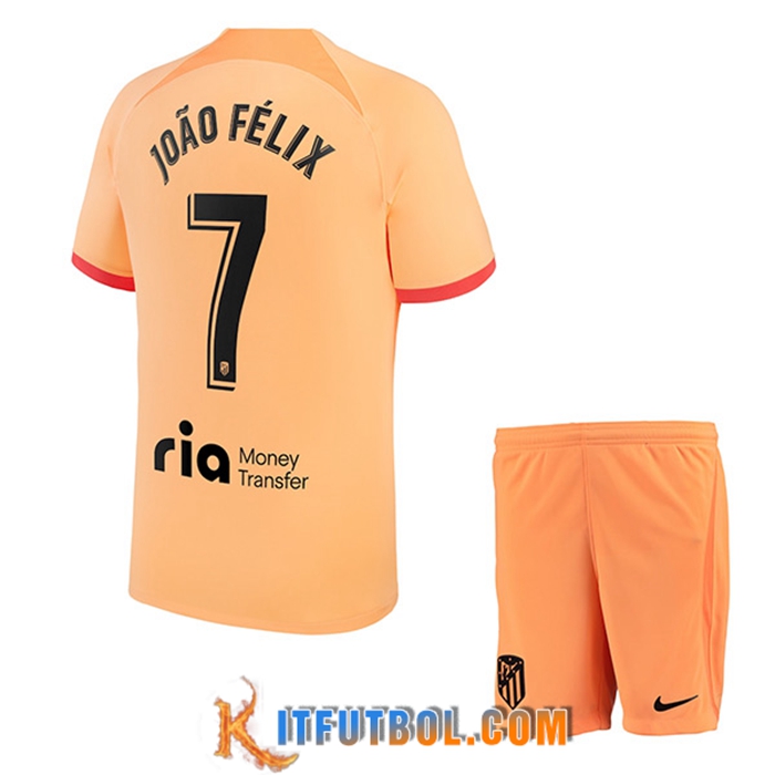 Camisetas De Futbol Atletico Madrid (JOÃO FÉLIX #7) Ninos Tercera 2022/2023