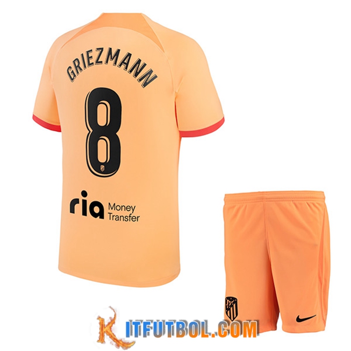 Camisetas De Futbol Atletico Madrid (GRIEZMANN #8) Ninos Tercera 2022/2023