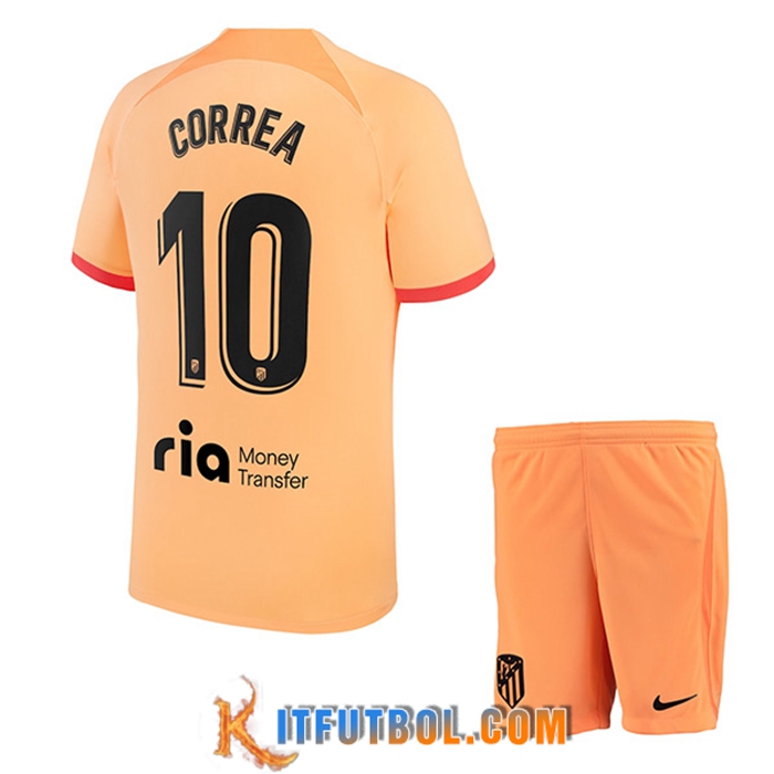 Camisetas De Futbol Atletico Madrid (CORREA #10) Ninos Tercera 2022/2023