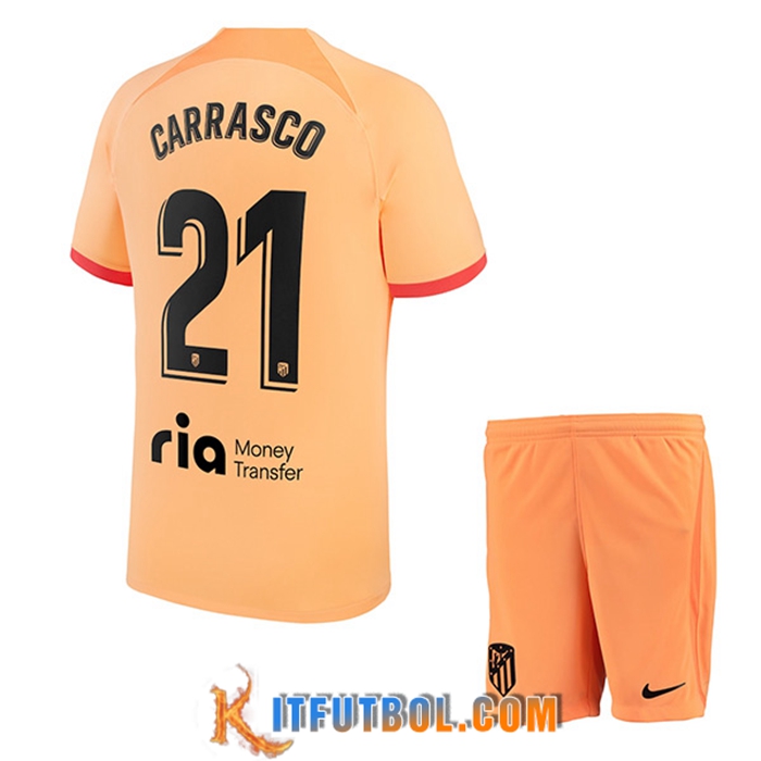 Camisetas De Futbol Atletico Madrid (CARRASCO #21) Ninos Tercera 2022/2023