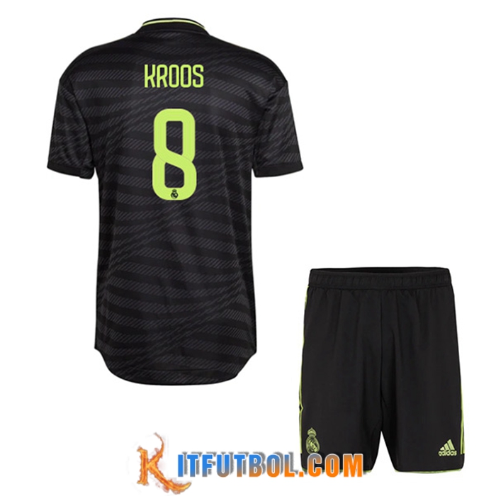 Camisetas De Futbol Real Madrid (KROOS #8) Ninos Tercera 2022/2023