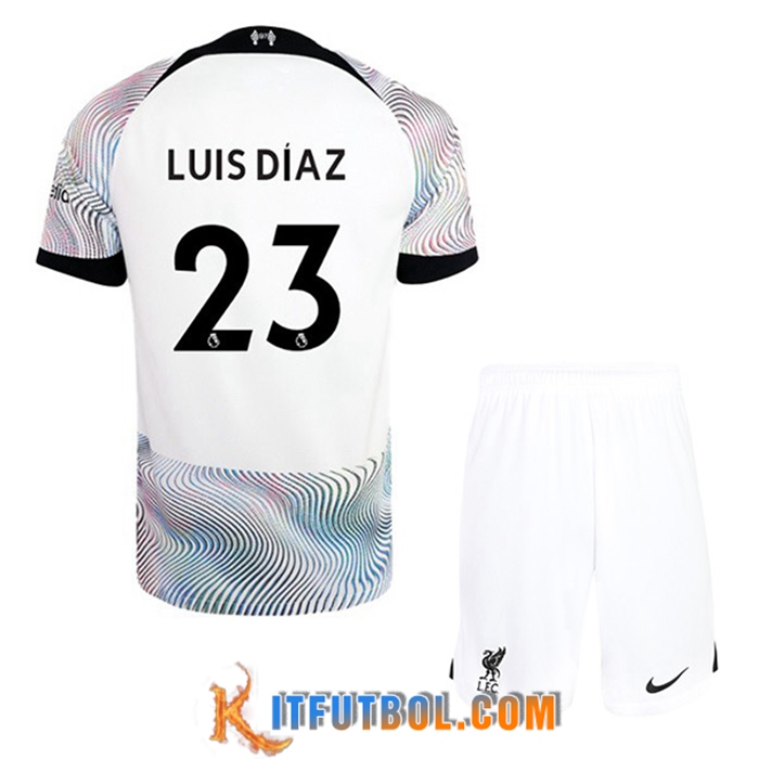 Camisetas De Futbol Liverpool (LUIS DIAZ #23) Ninos Segunda 2022/2023