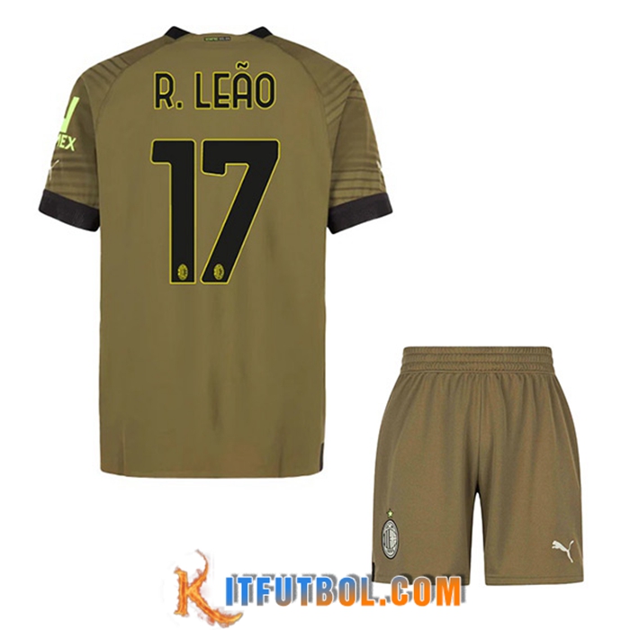 Camisetas De Futbol AC Milan (R. LEÃO #17) Ninos Tercera 2022/2023