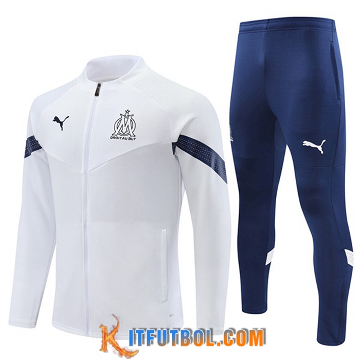 Chandal Equipos De Futbol - Chaqueta Marsella Blanco 2022/2023