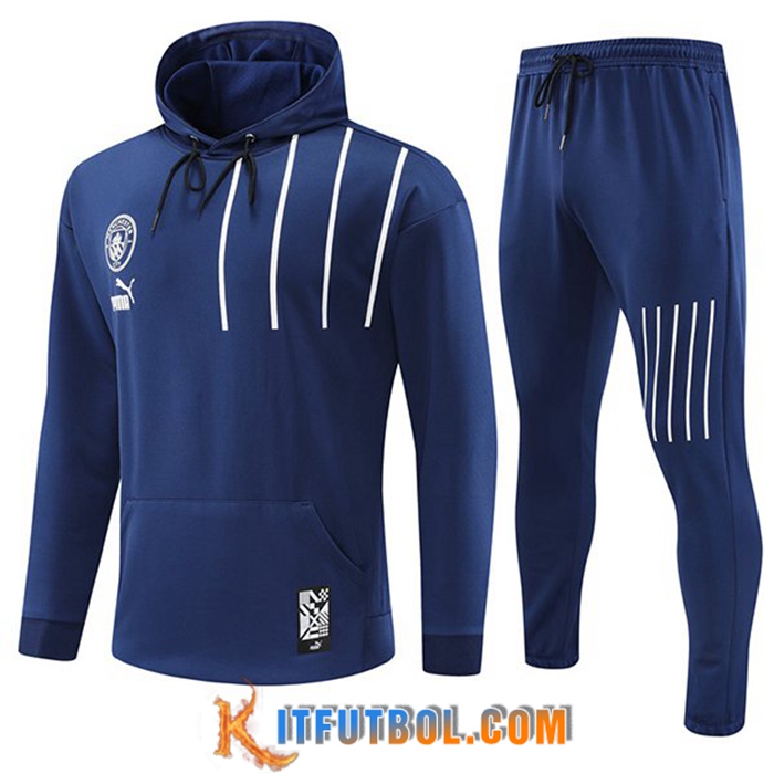 Rompevientos Chaqueta Con Capucha Manchester City Azul Marinos 2022/2023