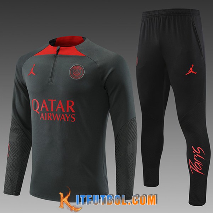 Chandal Equipos De Futbol Jordan PSG Ninos Gris Oscuro 2022/2023