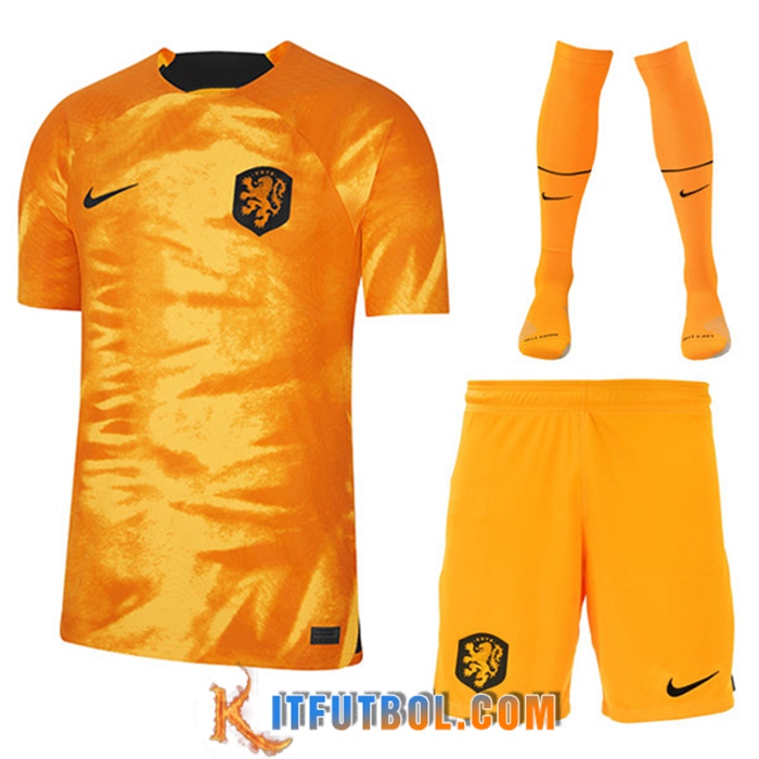 Camisetas De Futbol Países Bajos Primera (Cortos + Pantalones) 2022/2023