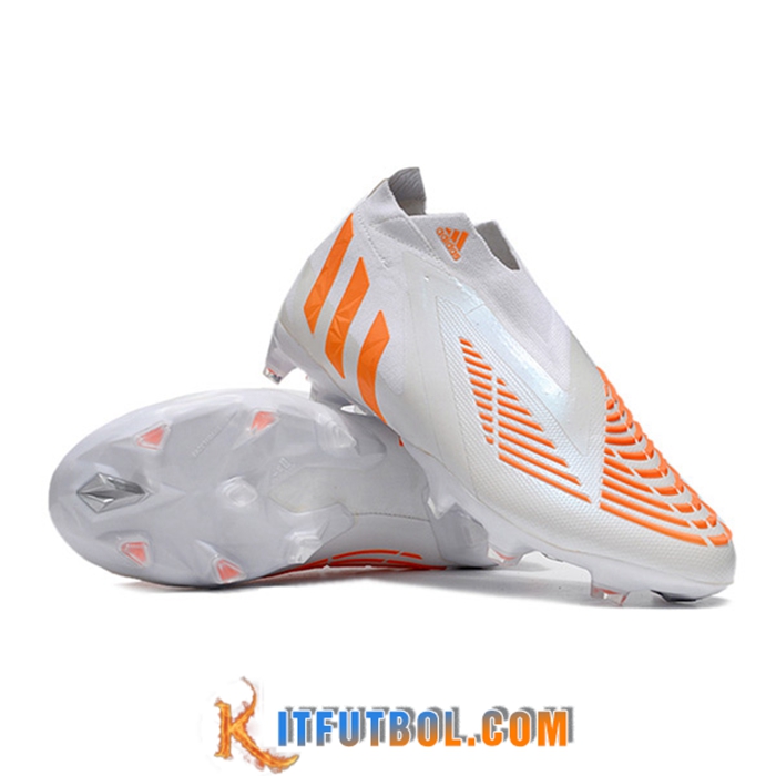 Adidas Botas De Fútbol Predator Edge+ FG Blanco/Naranja