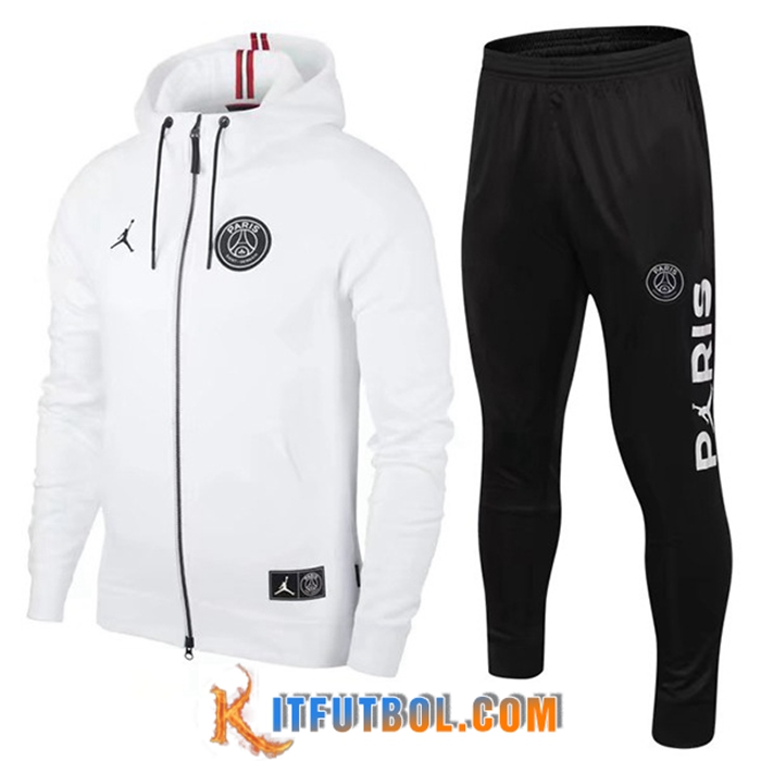 Rompevientos Chandal De Futbol Con Capucha Jordan PSG Blanco 2022/2023