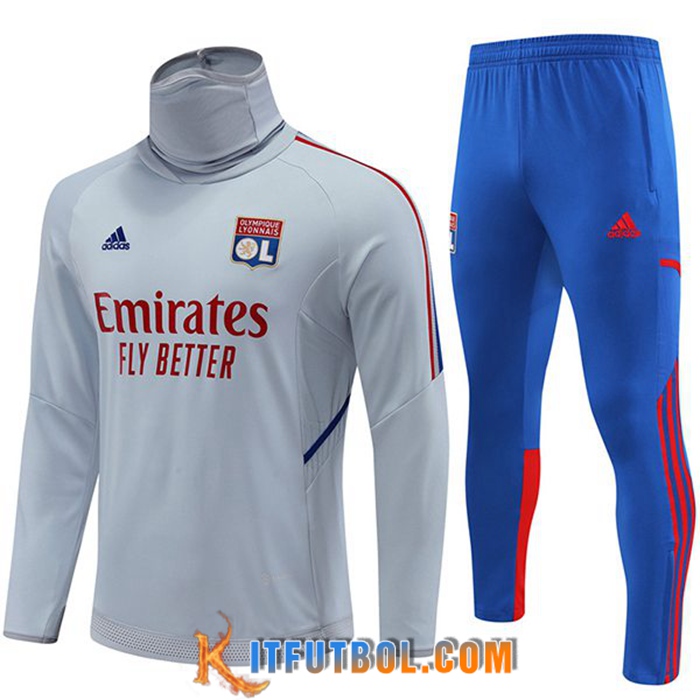 Chandal Equipos De Futbol lyon cuello alto Gris Claro 2022/2023