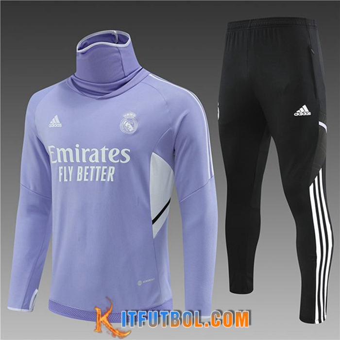 Chandal Equipos De Futbol Real Madrid Ninos cuello alto Violeta 2022/2023