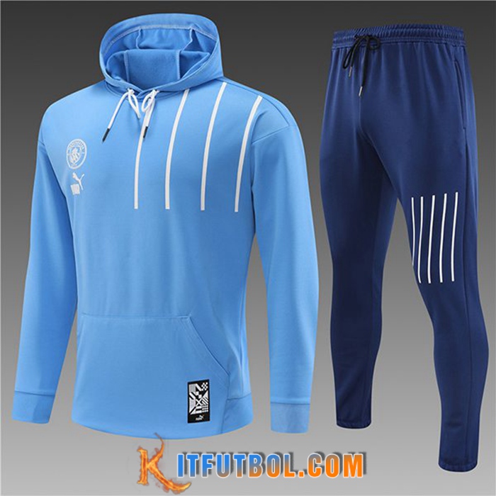 Chaqueta Con Capucha Chandal Manchester City Ninos Azul Claro 2022/2023