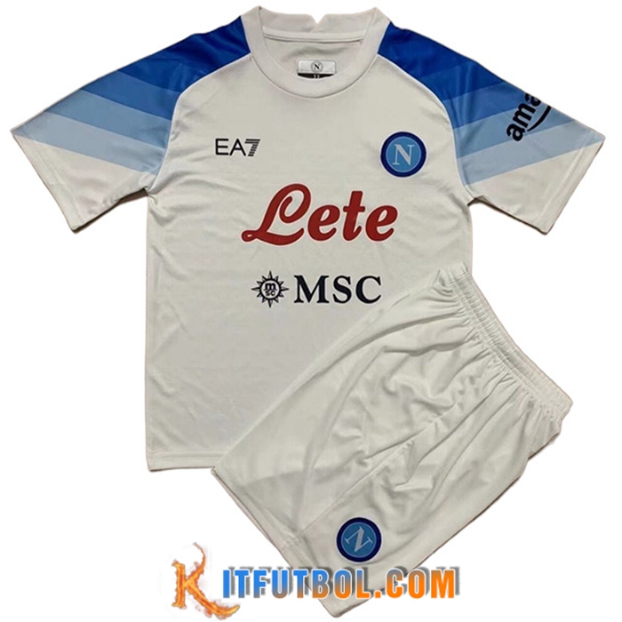 Nueva Camisetas De Futbol SSC Napoli Ninos Segunda 2022/2023