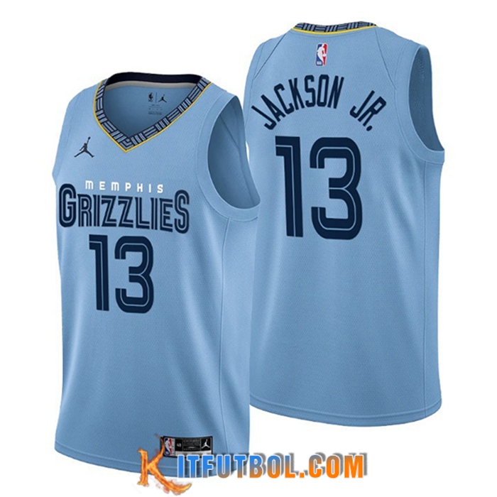 Camisetas Memphis Grizzlies (JACKSON JR. #13) 2022/23 Azul Claro