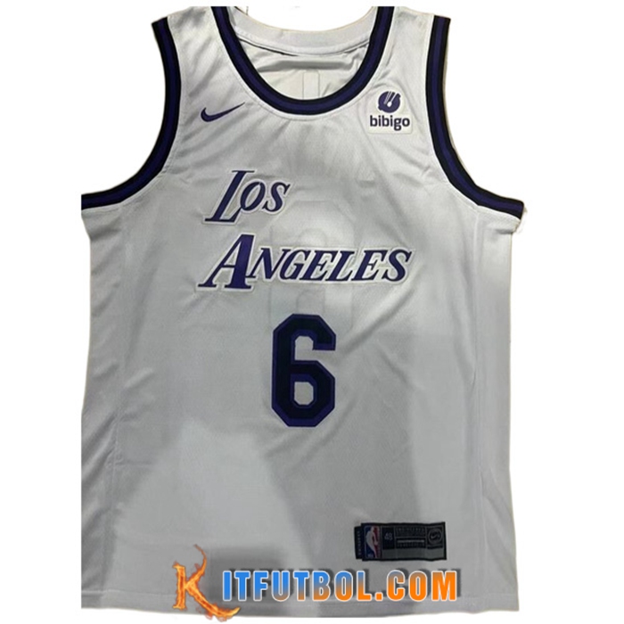 Camisetas Los Angeles Lakers (JAMES #6) 2022/23 Blanco