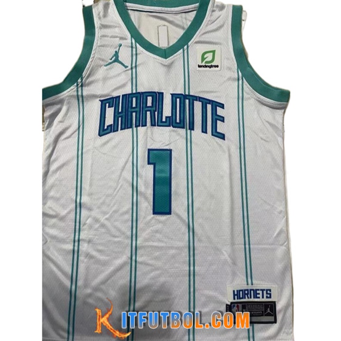 Camisetas Charlotte Hornets (BALL #1) 2022/23 Blanco
