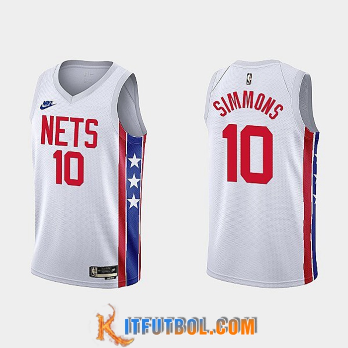 Camisetas Brooklyn Nets (SIMMONS #10) 2022/23 Blanco