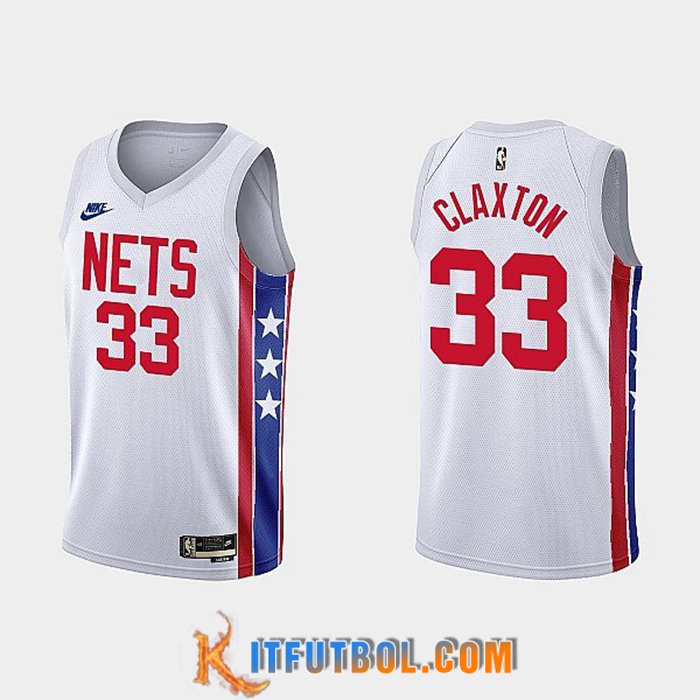 Camisetas Brooklyn Nets (CLAXTON #33) 2022/23 Blanco