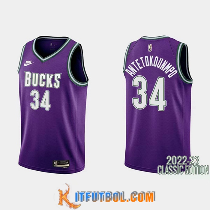 Camisetas Brooklyn Nets (ANTETOKOUNMPO #34) 2022/23 Violeta