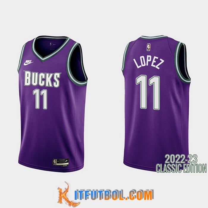 Camisetas Brooklyn Nets (LOPEZ #11) 2022/23 Violeta