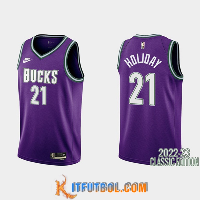 Camisetas Brooklyn Nets (HOLIOAY #21) 2022/23 Violeta